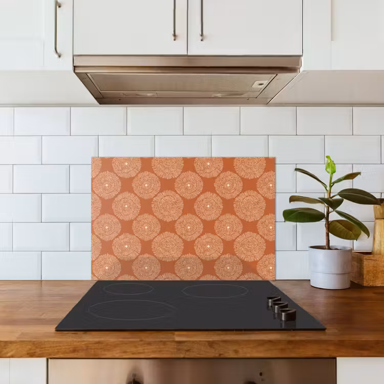 Spatscherm keuken - Cirkels - Grafisch - Patroon - Terracotta — 6