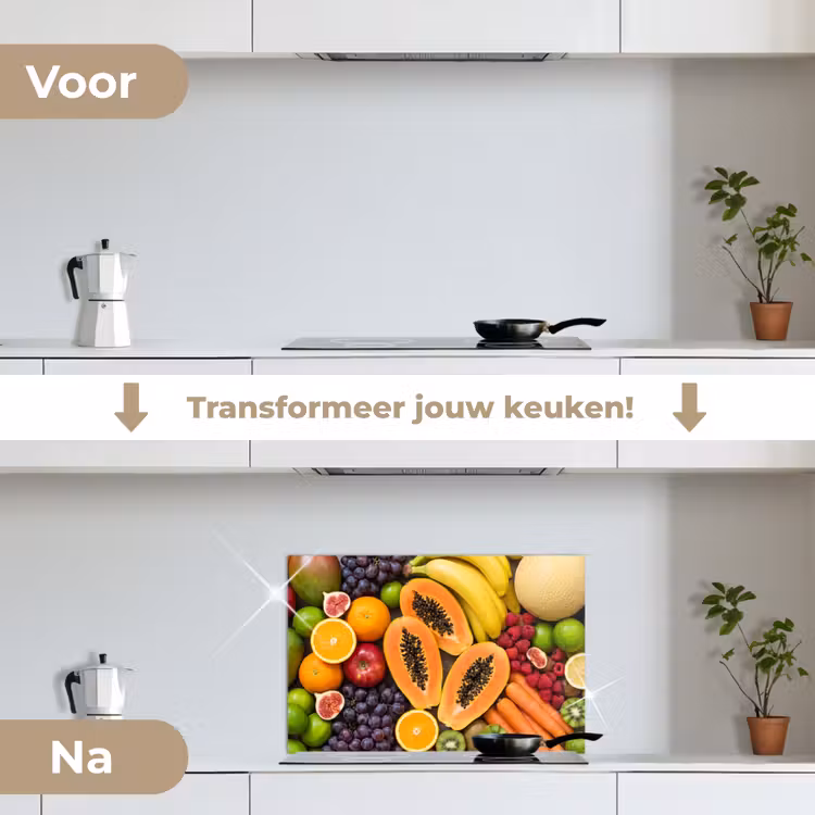 Spatscherm keuken - Eten - Fruit - Groenten - Vers - Kleurrijk — 3