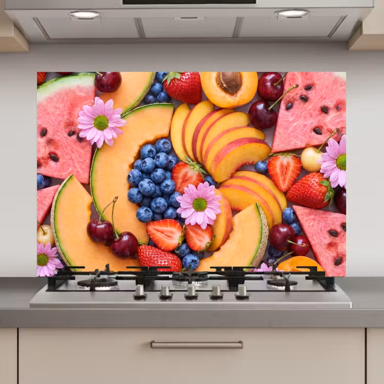 Spatscherm keuken - Eten - Fruit - Zomer - Kleurrijk — 1