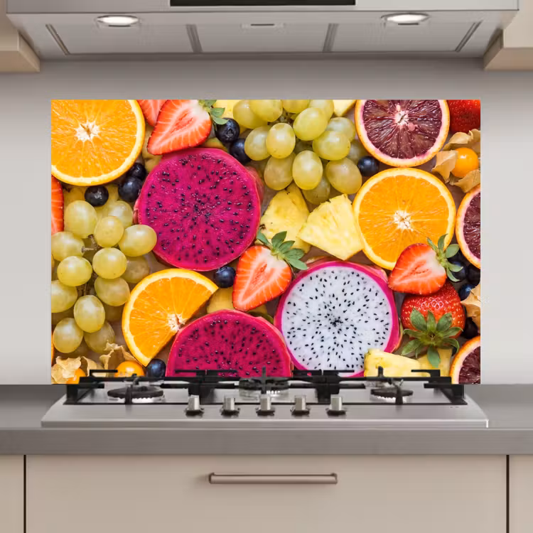 Spatscherm keuken - Fruit - Assortiment - Kleurrijk - Gezondheid — 1