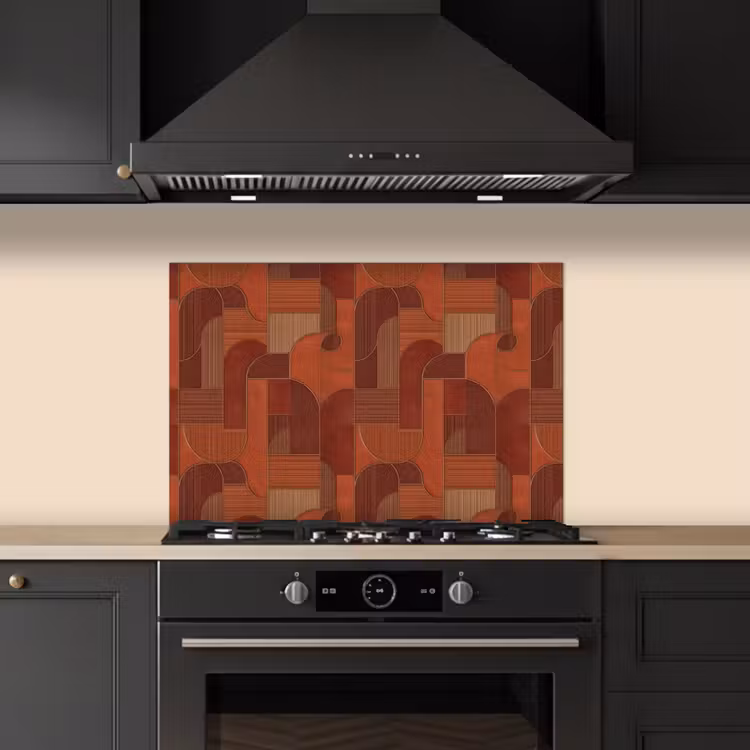 Spatscherm keuken - Geometrisch - Abstract - Textuur - Bruin — 2