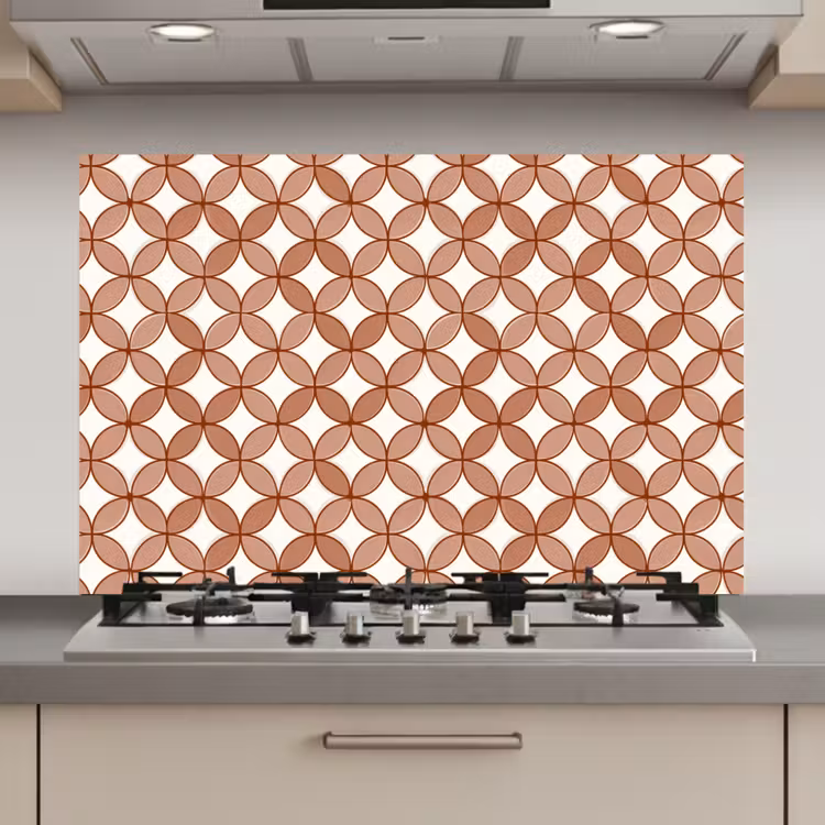 Spatscherm keuken - Geometrisch - Cirkels - Modern - Terracotta — 1