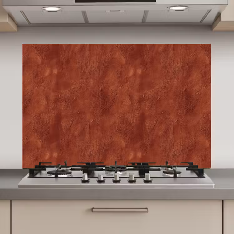 Spatscherm keuken - Stucwerk - Textuur - Terracotta — 1
