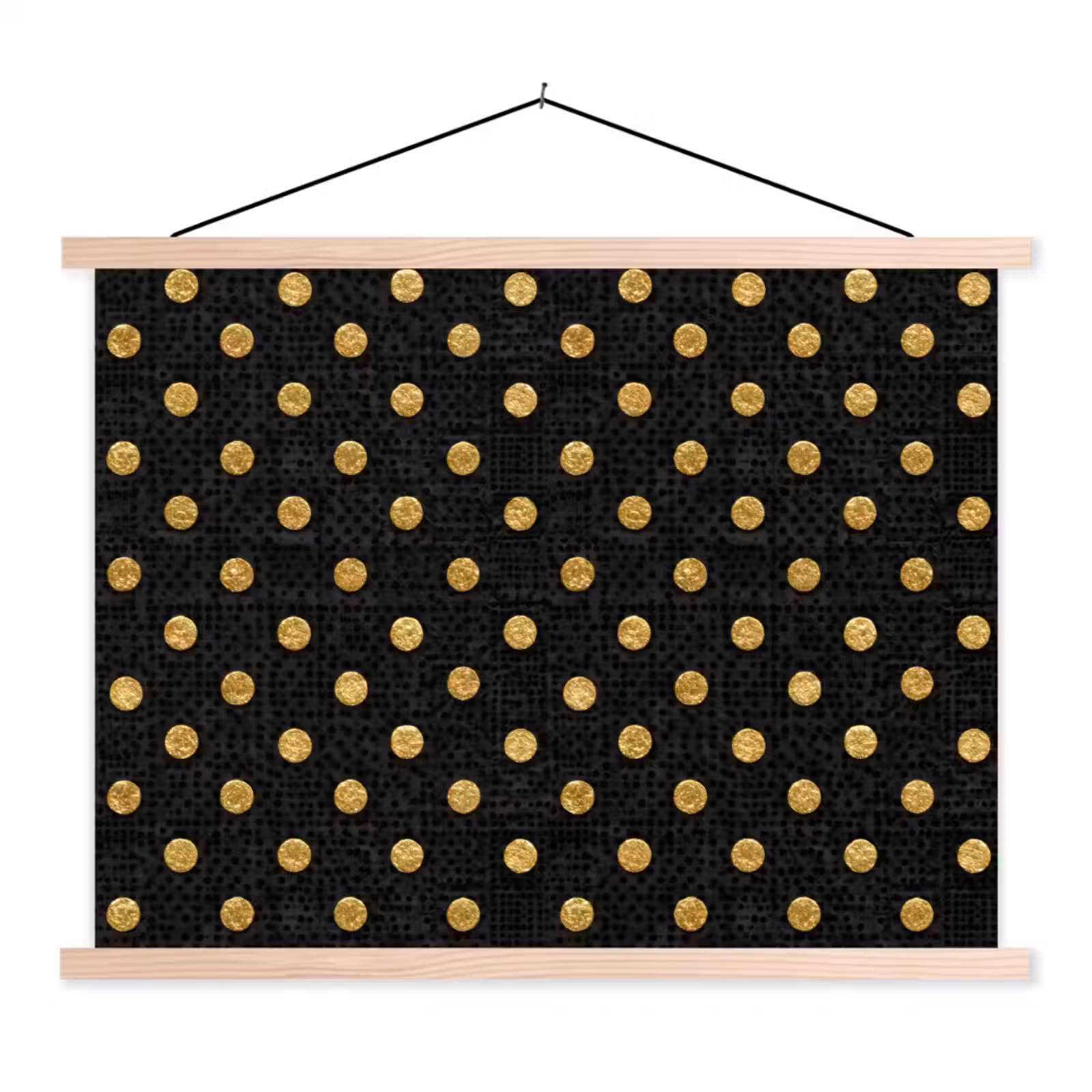 Schoolplaat - Polka Dot - Stippen - Goud - Zwart — 1