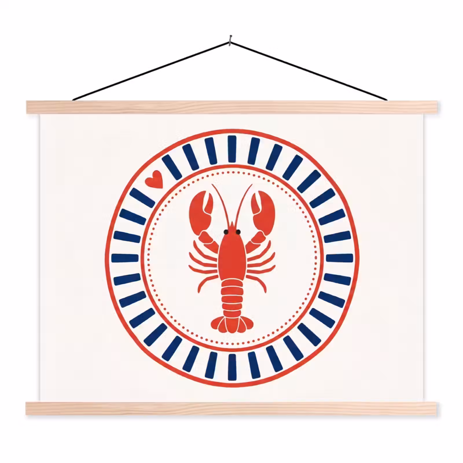 Schoolplaat - Zeeleven - Kreeft - Embleem - Grafisch - Rood — 1