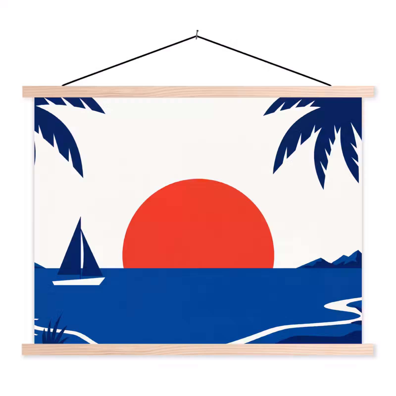 Schoolplaat - Zonsondergang - Zee - Palmboom - Tropisch - Modern — 1