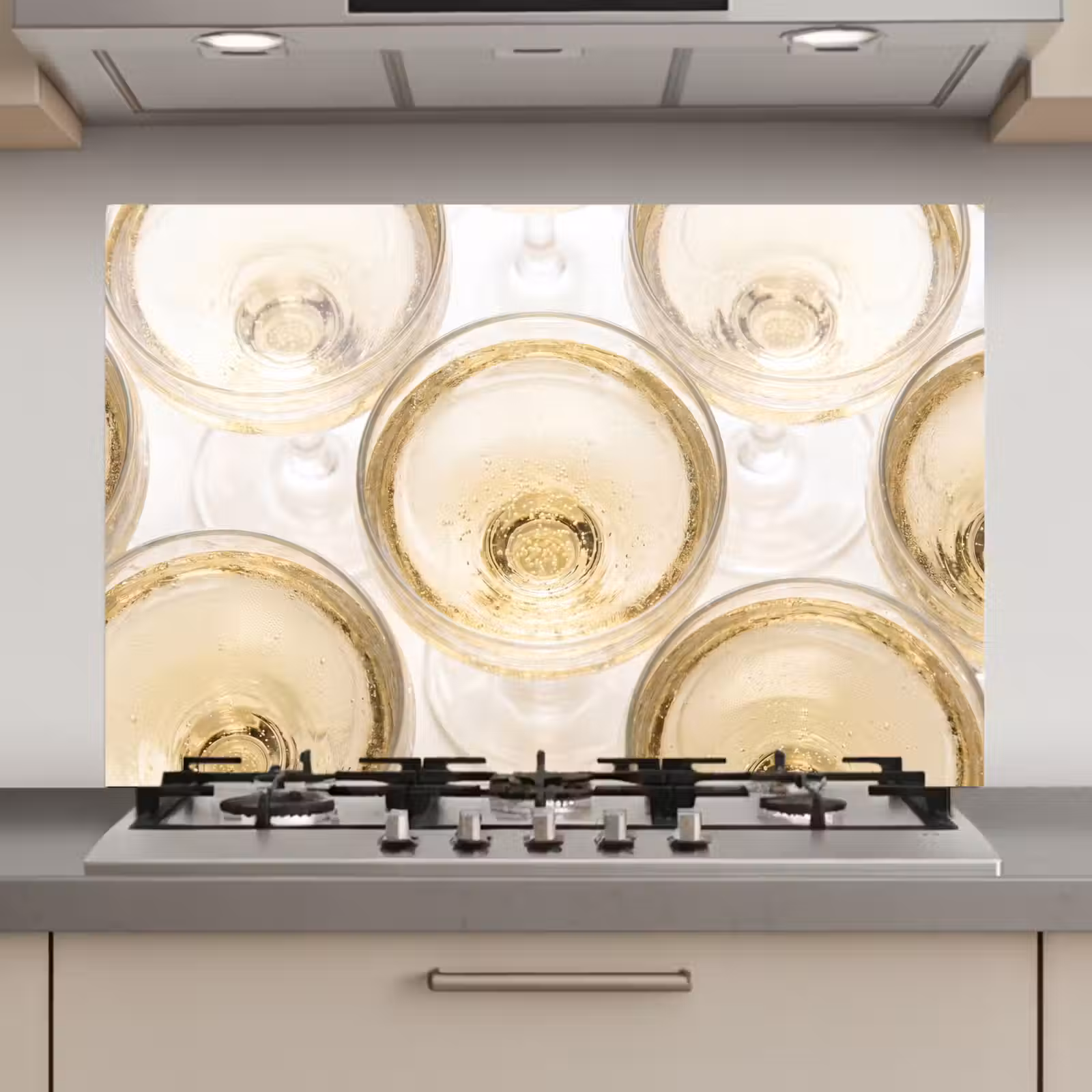 Spatscherm keuken - Drank - Glazen - Feest - Goud — 1
