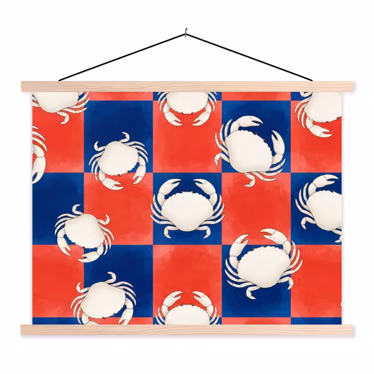 Schoolplaat - Patroon - Zeeleven - Rood - Blauw - Abstract — 1