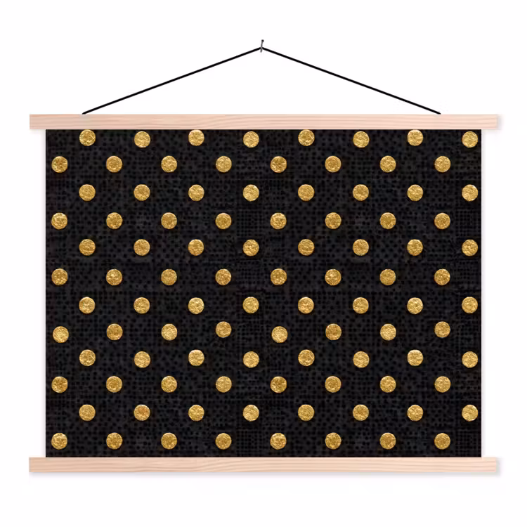 Schoolplaat - Polka Dot - Stippen - Goud - Zwart — 1