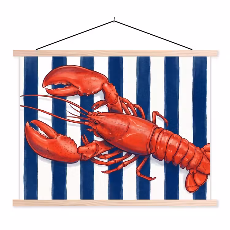 Schoolplaat - Schaaldier - Kreeft - Marine - Illustratie - Rood — 1