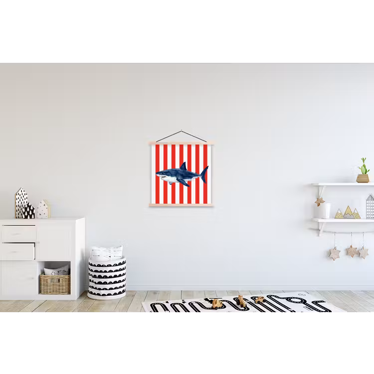 Schoolplaat - Vis - Haai - Zee - Illustratie - Blauw — 3