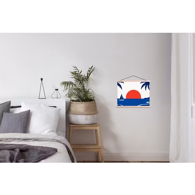Schoolplaat - Zonsondergang - Zee - Palmboom - Tropisch - Modern — 2
