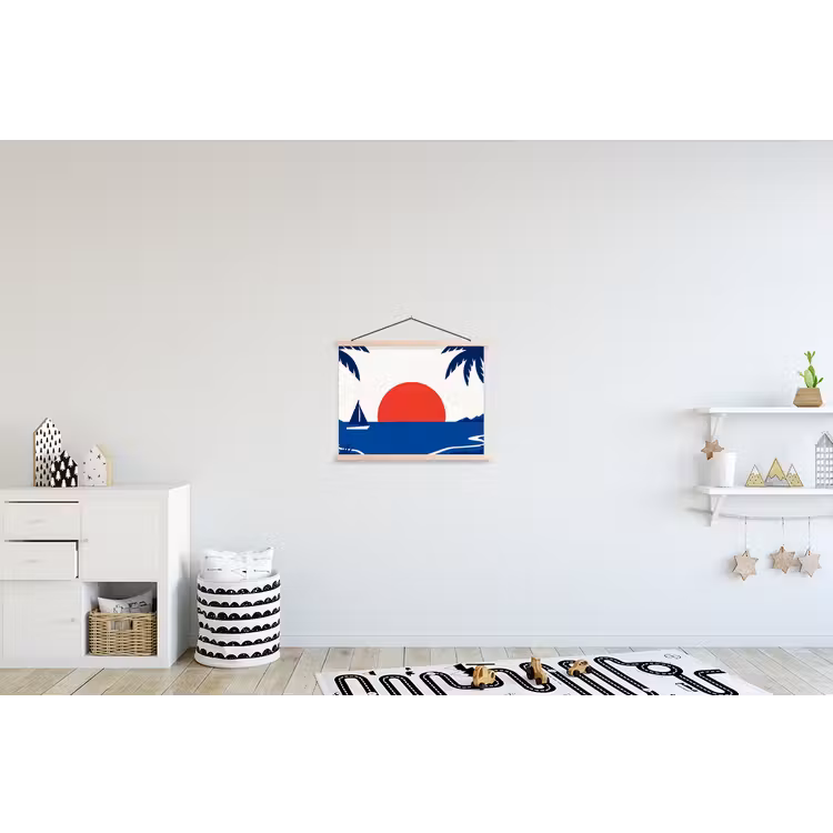Schoolplaat - Zonsondergang - Zee - Palmboom - Tropisch - Modern — 3