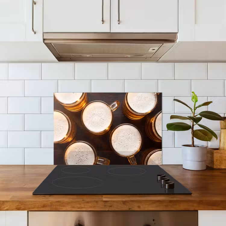 Spatscherm keuken - Bier - Glazen - Schuim - Hout - Drank — 6