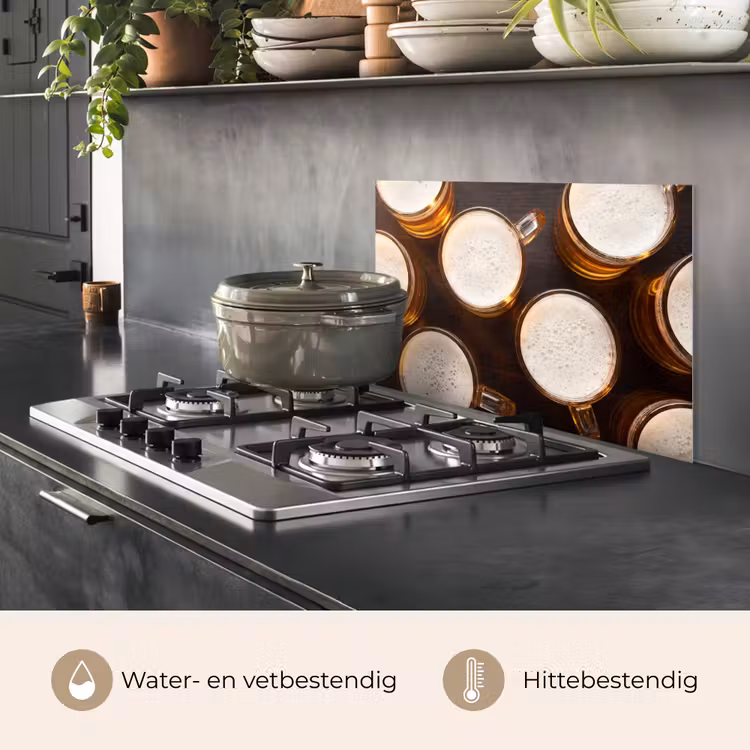 Spatscherm keuken - Bier - Glazen - Schuim - Hout - Drank — 7