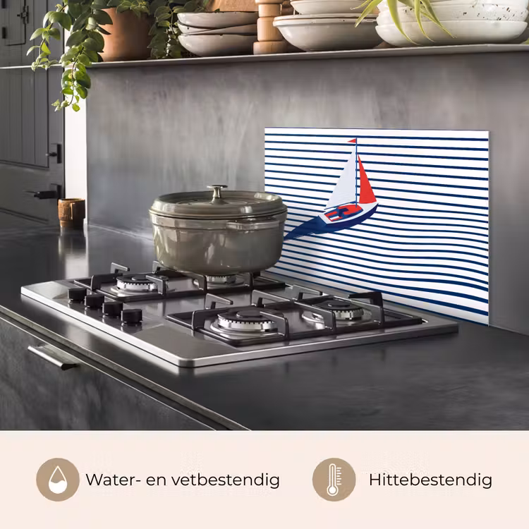 Spatscherm keuken - Boot - Water - Abstract - Blauw — 7