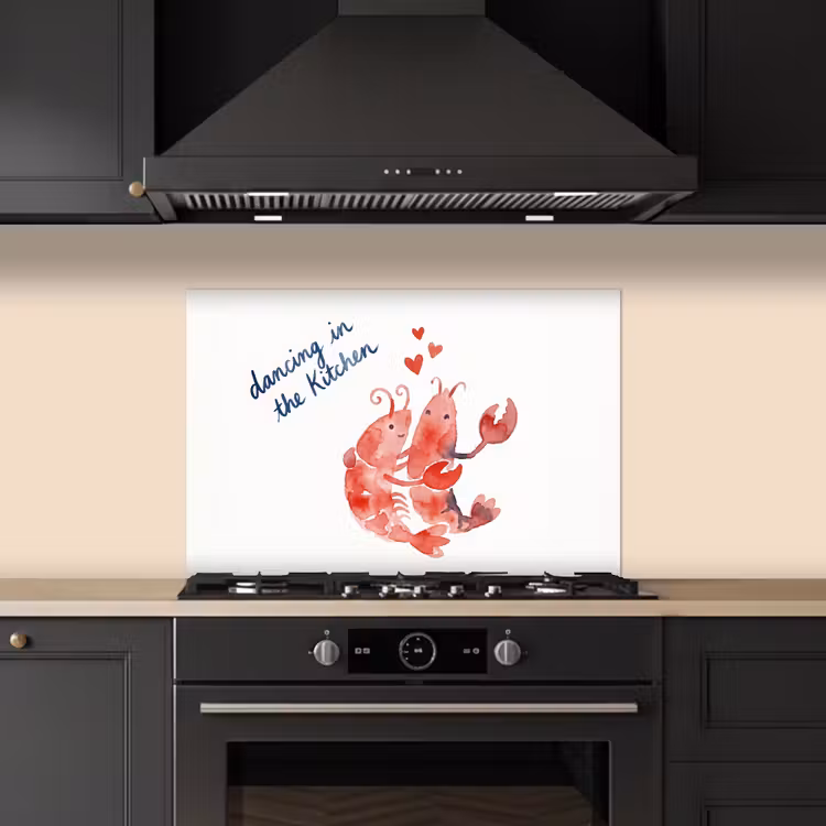 Spatscherm keuken - Dier - Dans - Liefde - Waterverf - Rood — 2