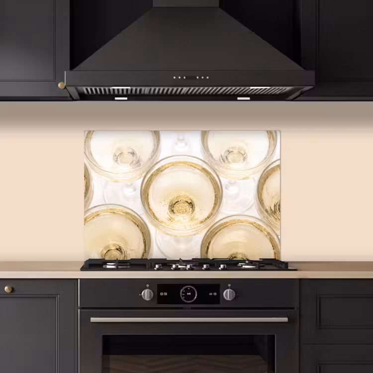 Spatscherm keuken - Drank - Glazen - Feest - Goud — 2