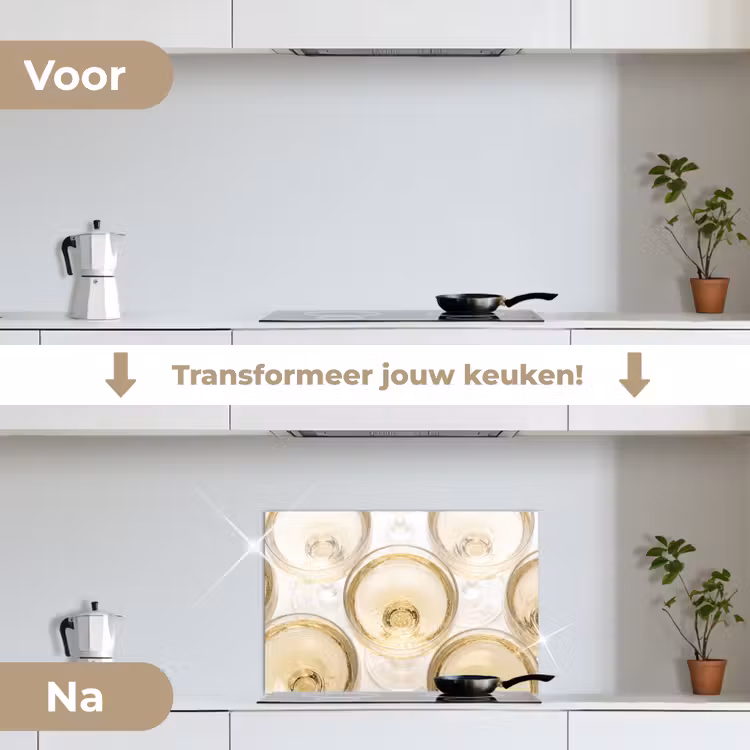 Spatscherm keuken - Drank - Glazen - Feest - Goud — 3
