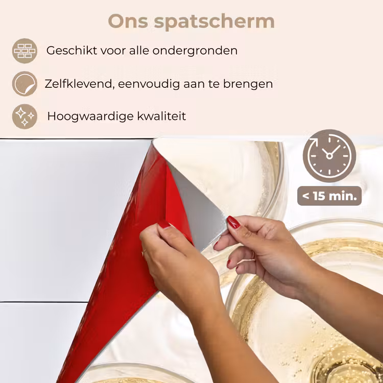 Spatscherm keuken - Drank - Glazen - Feest - Goud — 4
