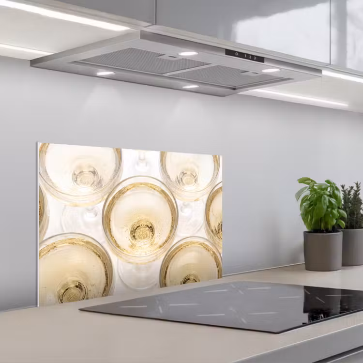 Spatscherm keuken - Drank - Glazen - Feest - Goud — 5