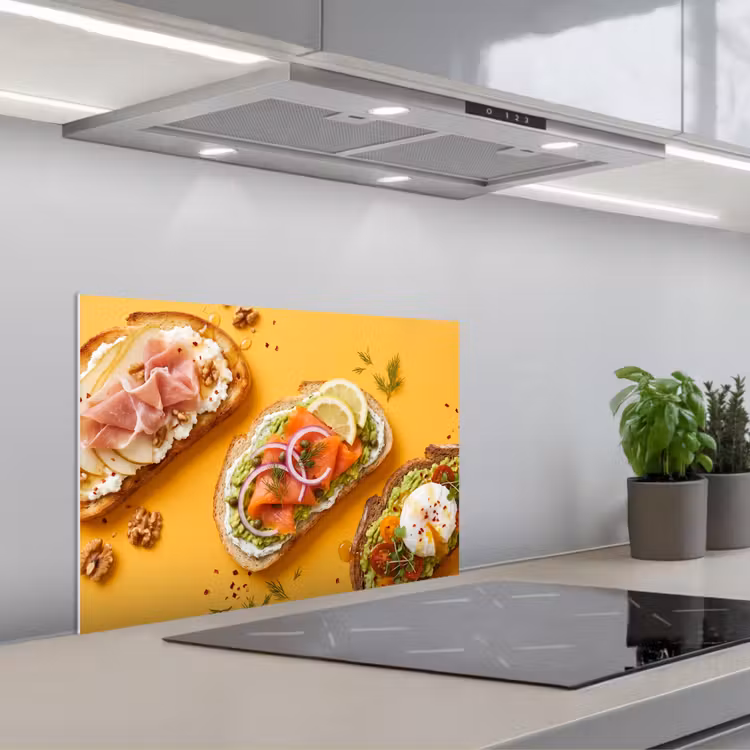 Spatscherm keuken - Eten - Brood - Ontbijt - Modern - Kleurrijk — 5