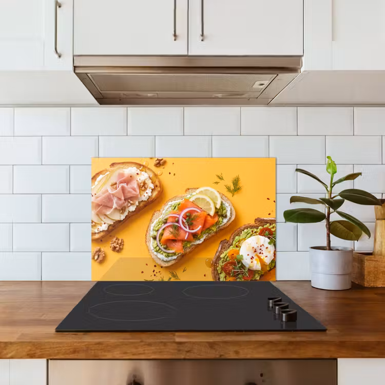 Spatscherm keuken - Eten - Brood - Ontbijt - Modern - Kleurrijk — 6