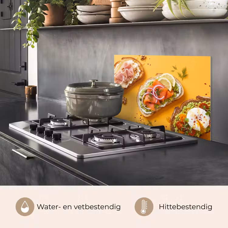 Spatscherm keuken - Eten - Brood - Ontbijt - Modern - Kleurrijk — 7