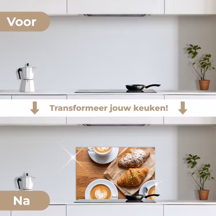 Spatscherm keuken - Eten - Croissant - Koffie - Ontbijt - Modern — 3