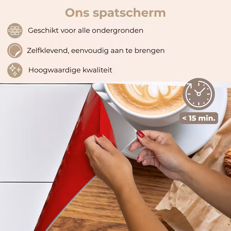 Spatscherm keuken - Eten - Croissant - Koffie - Ontbijt - Modern — 4