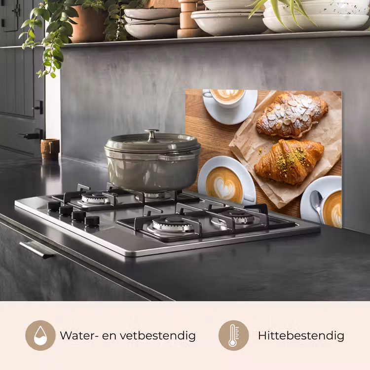 Spatscherm keuken - Eten - Croissant - Koffie - Ontbijt - Modern — 7