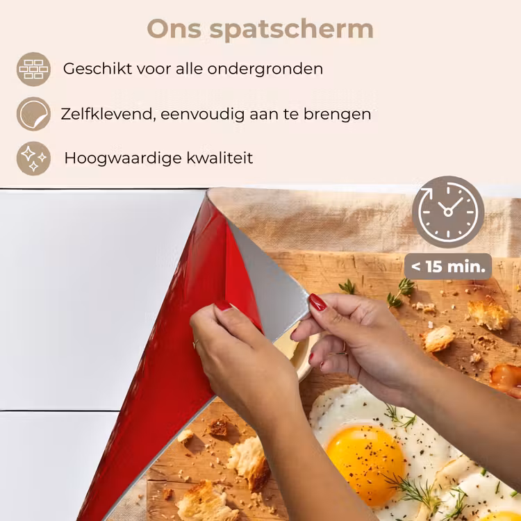 Spatscherm keuken - Eten - Ontbijt - Hout - Rustiek - Geel — 4