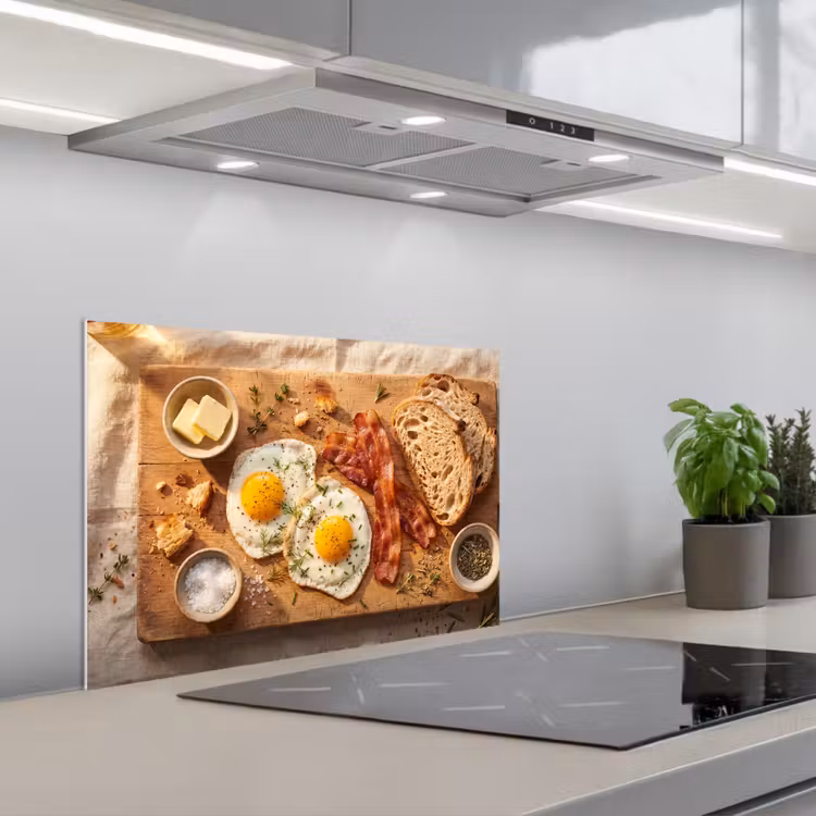 Spatscherm keuken - Eten - Ontbijt - Hout - Rustiek - Geel — 5