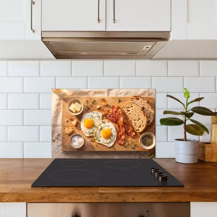 Spatscherm keuken - Eten - Ontbijt - Hout - Rustiek - Geel — 6