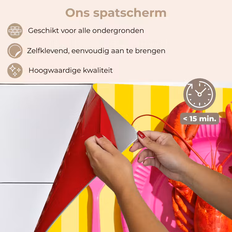 Spatscherm keuken - Eten - Roze - Geel - Modern - Culinaire — 4