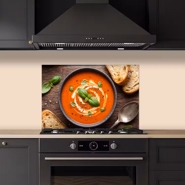 Spatscherm keuken - Eten - Soep - Basilicum - Rustiek - Rood — 2
