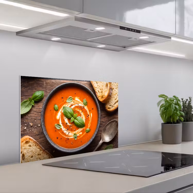 Spatscherm keuken - Eten - Soep - Basilicum - Rustiek - Rood — 5