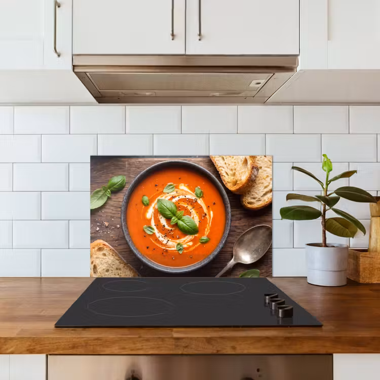 Spatscherm keuken - Eten - Soep - Basilicum - Rustiek - Rood — 6