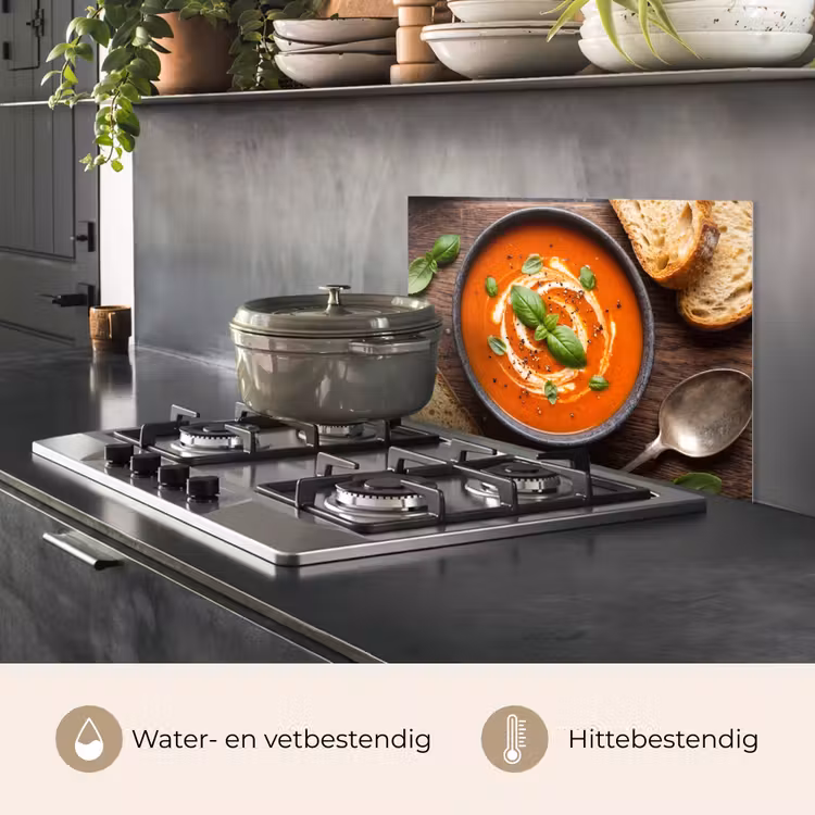 Spatscherm keuken - Eten - Soep - Basilicum - Rustiek - Rood — 7