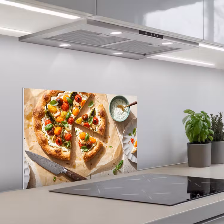 Spatscherm keuken - Eten - Tomaten - Basilicum - Maaltijd - Vers — 5