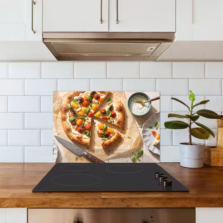 Spatscherm keuken - Eten - Tomaten - Basilicum - Maaltijd - Vers — 6