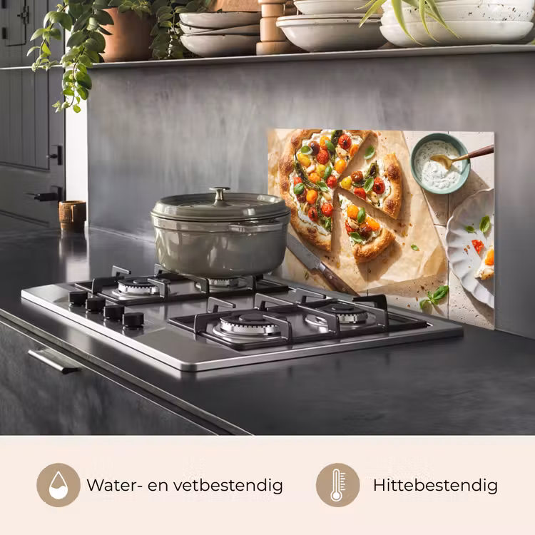 Spatscherm keuken - Eten - Tomaten - Basilicum - Maaltijd - Vers — 7