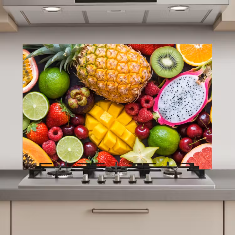 Spatscherm keuken - Fruit - Assortiment - Vers - Gezond - Kleurrijk — 1