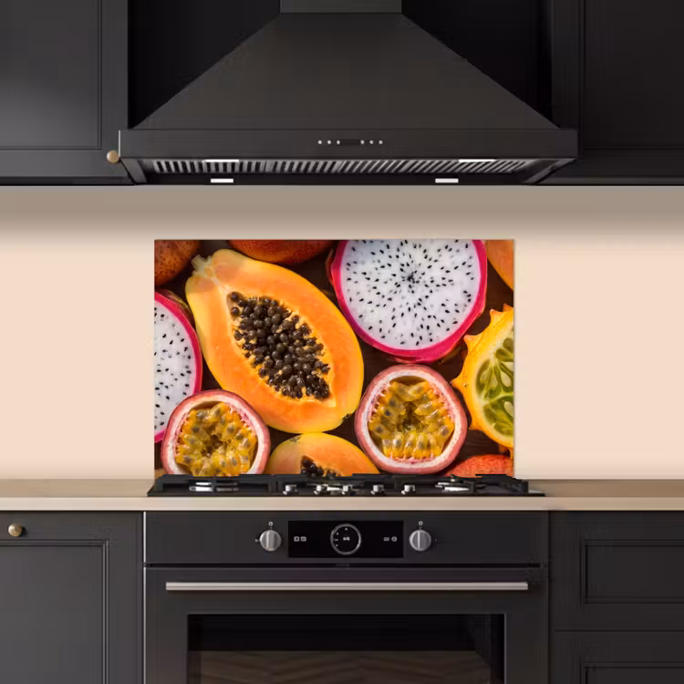 Spatscherm keuken - Fruit - Geopend - Tropisch - Eten - Kleurrijk — 2