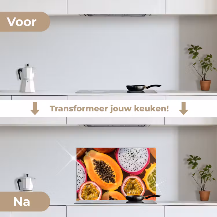 Spatscherm keuken - Fruit - Geopend - Tropisch - Eten - Kleurrijk — 3