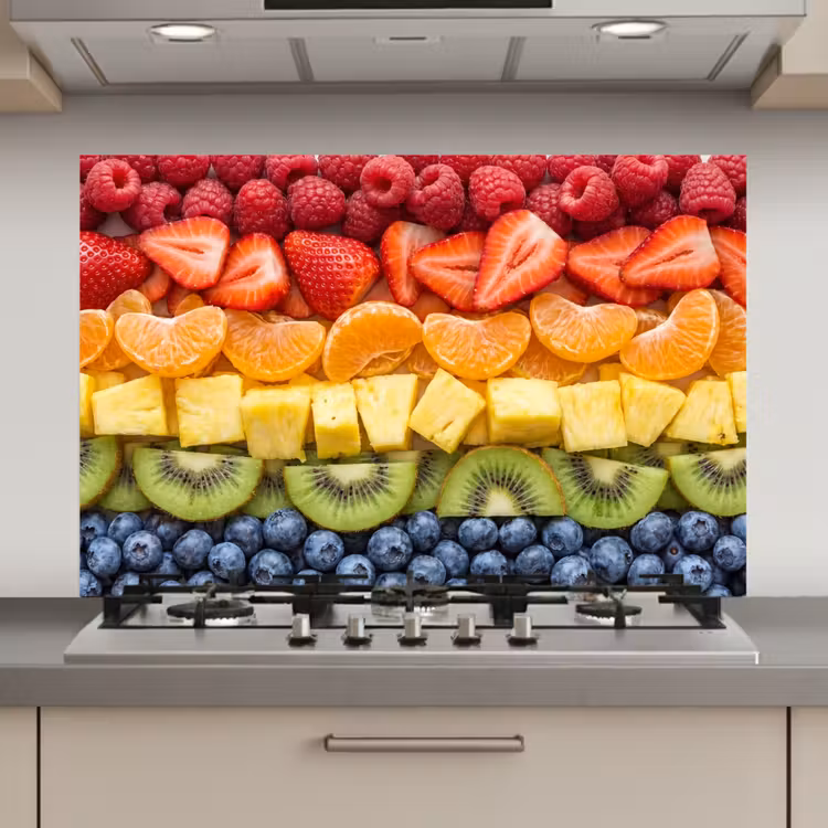 Spatscherm keuken - Fruit - Regenboog - Gezond - Kleurrijk — 1