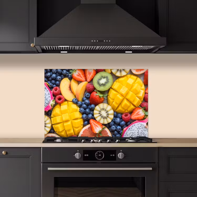 Spatscherm keuken - Fruit - Versneden - Kleurrijk - Eten - Gezond — 2
