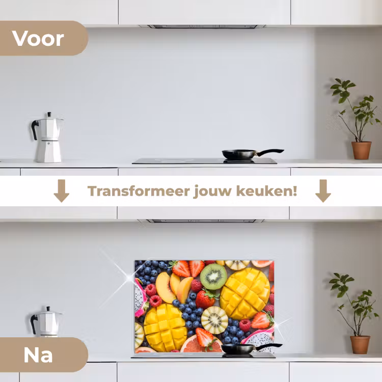Spatscherm keuken - Fruit - Versneden - Kleurrijk - Eten - Gezond — 3