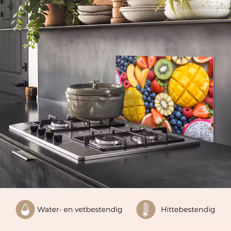 Spatscherm keuken - Fruit - Versneden - Kleurrijk - Eten - Gezond — 7