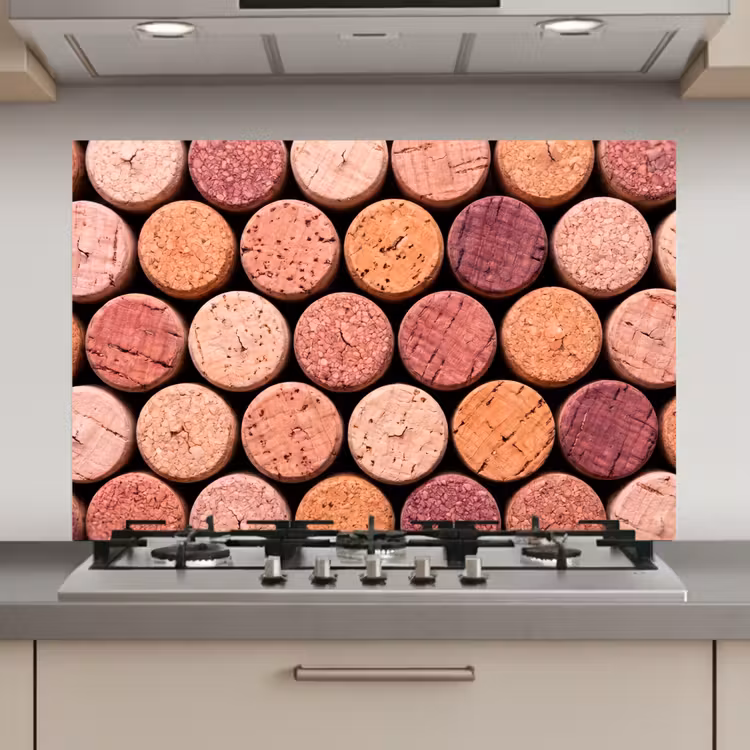 Spatscherm keuken - Kurk - Patroon - Abstract - Modern - Rood — 1